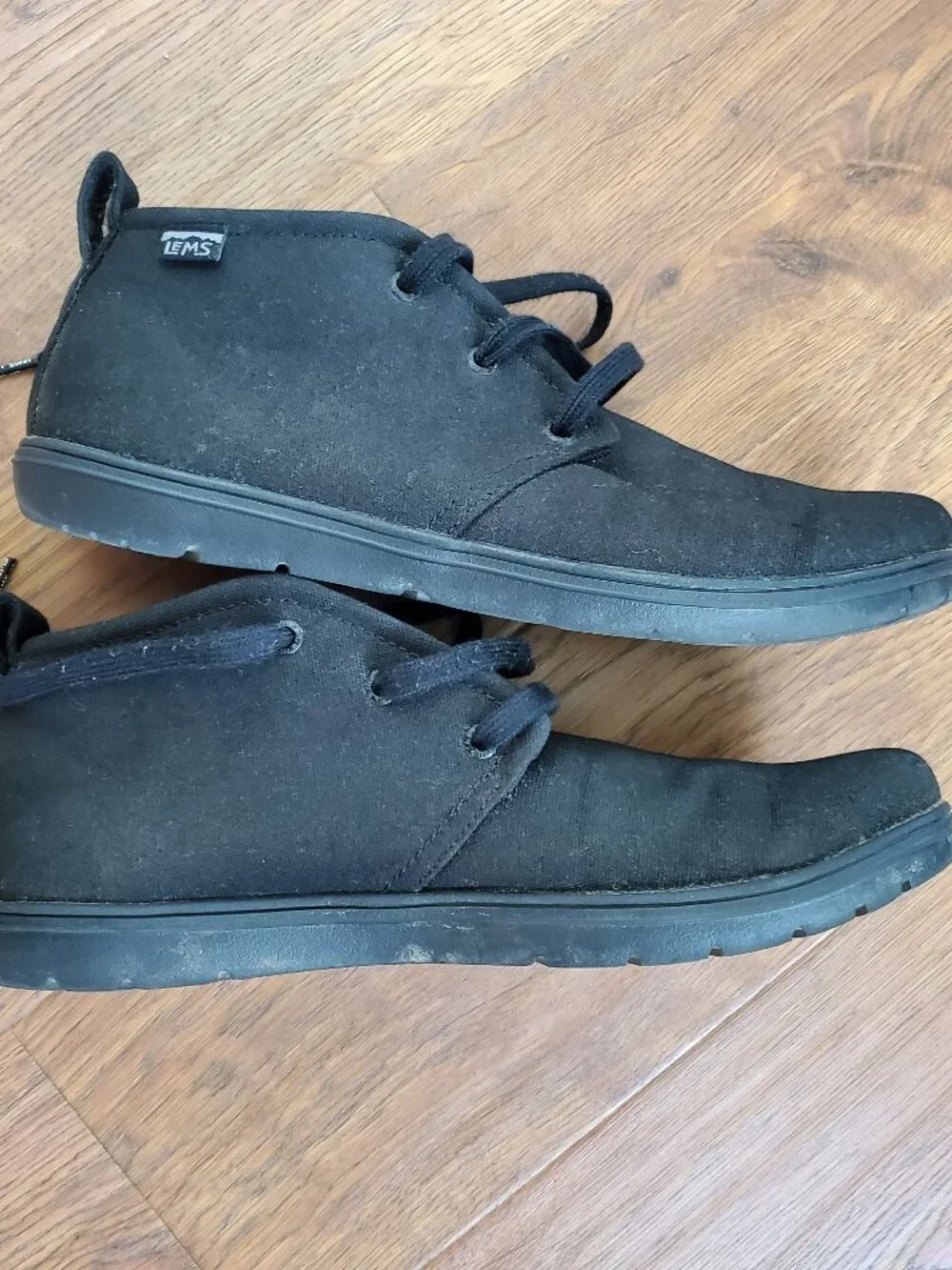 Lems Chukka Mens 12 Black Canvas Vegan, Waterproofed